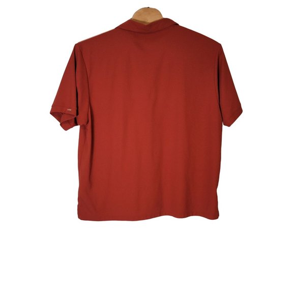 Oobe Hydrovent Golf Polo Shirt Moisture Wicking 2XL Orange Rust Short Sleeve - Picture 3 of 4